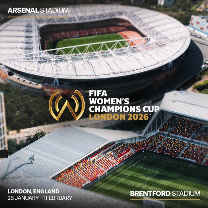 A primeira edição da FIFA Women’s Champions Cup vai se realizar em Inglaterra!